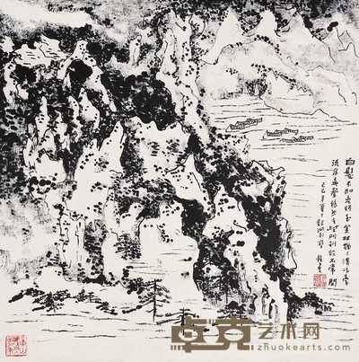 赖少其 己巳（1989）年作 山水 镜心 68×67.5cm